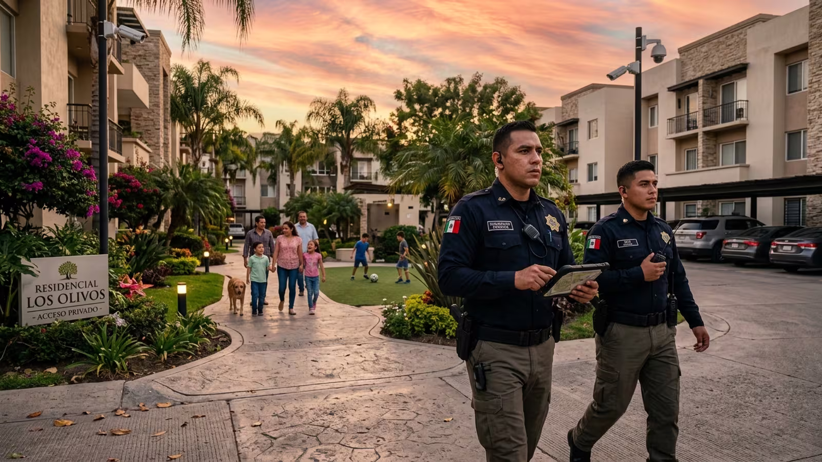 Personal de seguridad en recorrido de supervisión