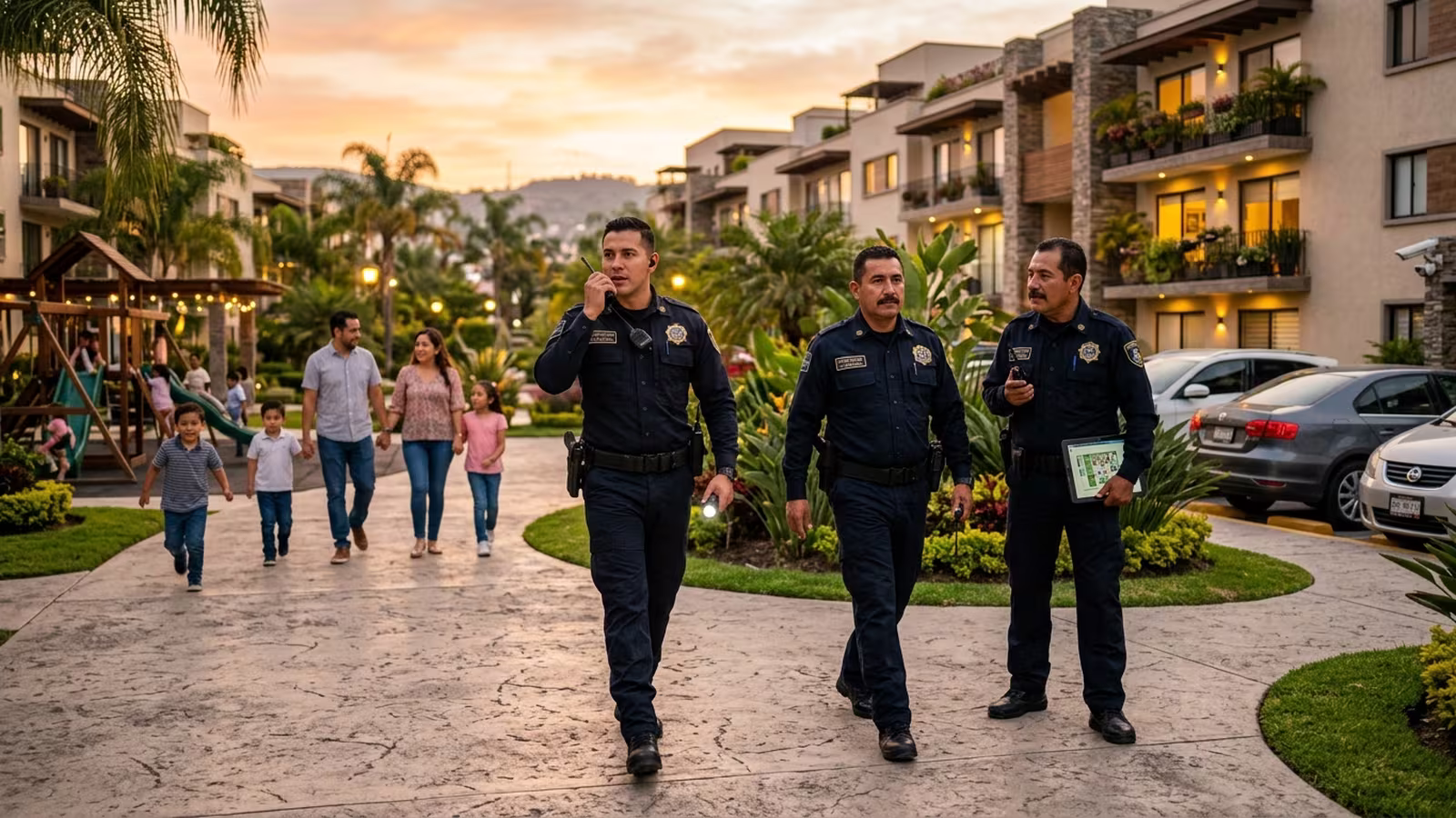 Guardia de seguridad en patrullaje preventivo