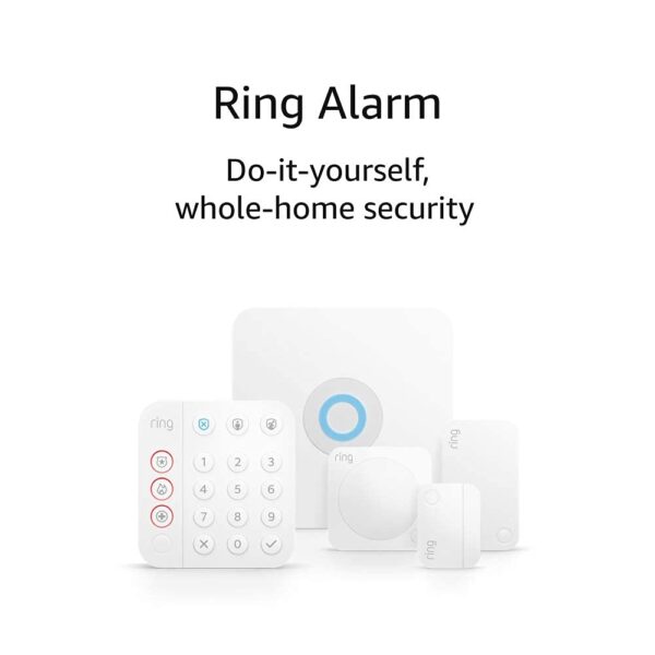 Kit de 5 piezas de alarma de anillo-Sistema de seguridad para el hogar con suscripción a domicilio de anillo gratuito de 30 días