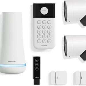 SimpliSafe 7 piezas Cámara inalámbrica al aire libre Sistema de seguridad para el hogar - Monitoreo profesional opcional 24/7 - Sin contrato - Compatible con Alexa y Google Assistant