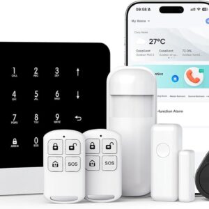 Sistema de seguridad para el hogar: kit de 8 piezas de alarma compatible con Alexa, Tuey y Smart Life (sin contrato)